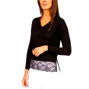 MICHAEL Michael Kors V-Neck Crop w Lace Trim Sz XL NWT